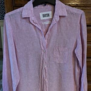 Grayson the hero pink linen shirt size 2 (S)